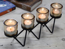 Iron Centrepiece Candle Holder - 4 Cup Zig Zag - What A Decor