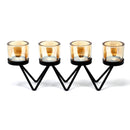 Iron Centrepiece Candle Holder - 4 Cup Zig Zag - What A Decor