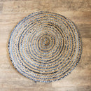 Round Jute and Recycle Denim Rug - What A Decor