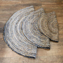 Round Jute and Recycle Denim Rug - What A Decor