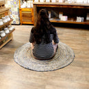 Round Jute and Recycle Denim Rug - What A Decor
