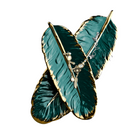 Luxury Ceramic Platter Tray with Gold Rim- Leaf Shape - What A Decor