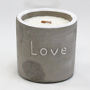 Wooden Wick Concrete Candle- Love- Figs & Casis - What A Decor