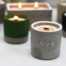 Wooden Wick Concrete Candle- Love- Figs & Casis - What A Decor