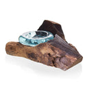 Molten Wood and Glass- candle Holder- Handcrafted in Bali - What A Decor