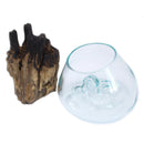 Molten Glass on Wood- Large Bowl- Handcrafted in Bali - What A Decor