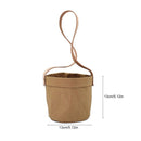 Kraft Paper Hanging Flower Pots With Faux-Leather Hand Strap