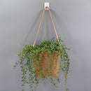 Kraft Paper Hanging Flower Pots With Faux-Leather Hand Strap