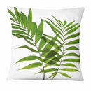 Fresh Green Leaves Linen Pillowcase - What A Decor
