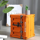 Retro Container Iron Bedside Table with Lock Storage Drawer - What A Decor