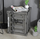 Retro Container Iron Bedside Table with Lock Storage Drawer - What A Decor
