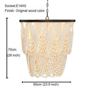 Rustic Art Deco Style Wooden Beads Chandelier Luxurious Farmhouse feeling - What A Decor