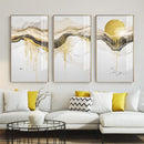 Abstract Golden Sun Canvas Painting Nordic Wall Art - What A Decor