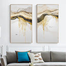 Abstract Golden Sun Canvas Painting Nordic Wall Art - What A Decor