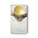 Abstract Golden Sun Canvas Painting Nordic Wall Art - What A Decor