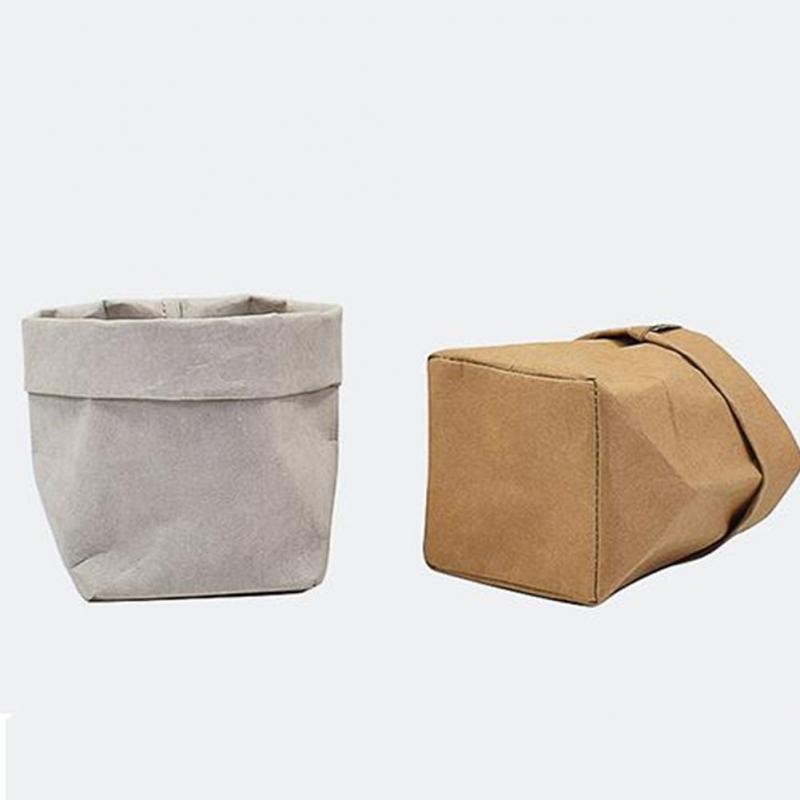 paper bag pot plant holder Kraft Paper Washable Bag- Flower Pot, Make Up Holder, Desk Bag