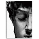 Nordic Black and White David Head Sculpture Printed Canvas - What A Decor