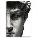 Nordic Black and White David Head Sculpture Printed Canvas - What A Decor