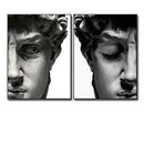 Nordic Black and White David Head Sculpture Printed Canvas - What A Decor