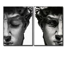 Nordic Black and White David Head Sculpture Printed Canvas - What A Decor