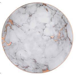 Marble Plates Ceramic Dinner Set Gold Inlay - What A Decor
