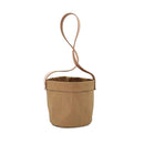 Kraft Paper Hanging Flower Pots With Faux-Leather Hand Strap