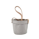 Kraft Paper Hanging Flower Pots With Faux-Leather Hand Strap