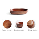 Japanese-Style Wooden Oval Dish Plate - What A Decor