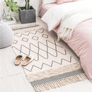 Moroccan Cotton Hand Woven Printed Rugs Tufted Tassels - What A Decor