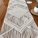 Handmade Macrame Embroidered Table Runner With Tassels Boho and Nordic Style