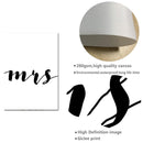 Mr Mrs Family Wall Art Canvas Poster Minimalist - What A Decor