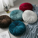 Velvet Pleated Round Floor Cushion - What A Decor
