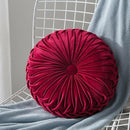 Velvet Pleated Round Floor Cushion - What A Decor