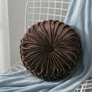 Velvet Pleated Round Floor Cushion - What A Decor