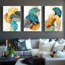 Gold Nordic Abstract Plant Leaf  Canvas - What A Decor