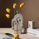 Handmade Nordic Abstract Human Face Ceramic Vase - What A Decor