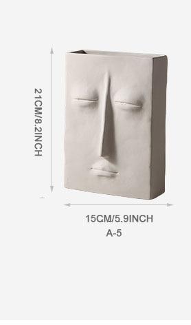 Handmade Nordic Abstract Human Face Ceramic Vase - What A Decor