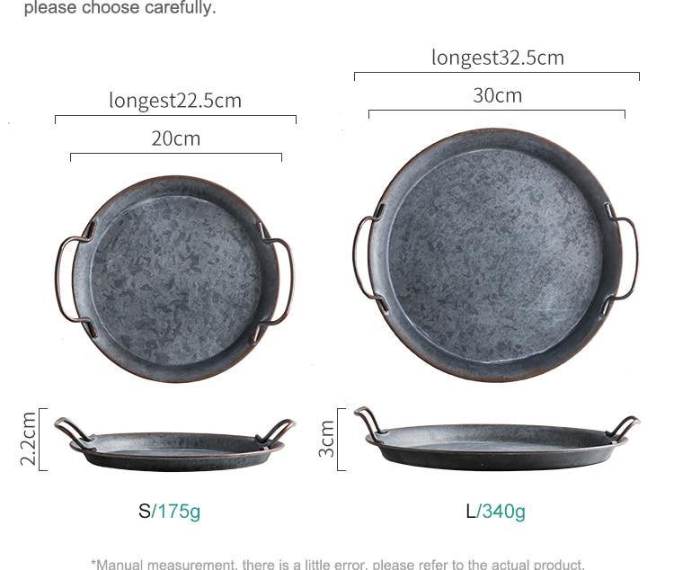Retrò Handcrafted Round Wrought Vintage Tray - What A Decor