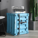 Retro Container Iron Bedside Table with Lock Storage Drawer - What A Decor