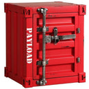 Retro Container Iron Bedside Table with Lock Storage Drawer - What A Decor