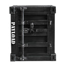 Retro Container Iron Bedside Table with Lock Storage Drawer - What A Decor