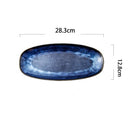 Irregular Japanese Deep Blue Long Serving Plate