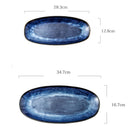 Irregular Japanese Deep Blue Long Serving Plate