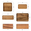 Natural Acacia Wood Set of Plate- Square and Rectangular