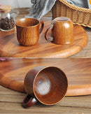 Solid Natural Jujube Wood Cup with Handgrip