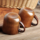 Solid Natural Jujube Wood Cup with Handgrip