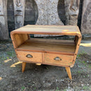 Small TV Stand with 2 Drawers- Recycled Wood - What A Decor